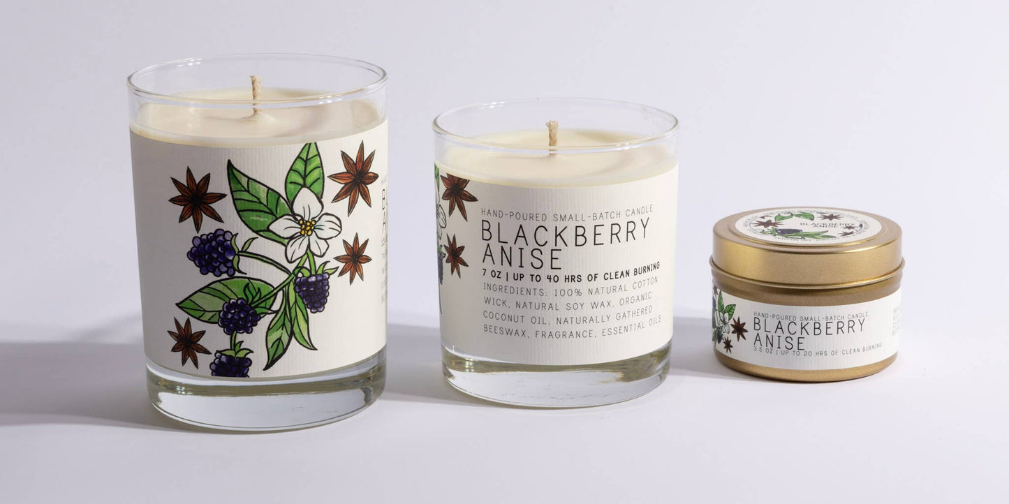Blackberry Anise - Large Glass Candle
