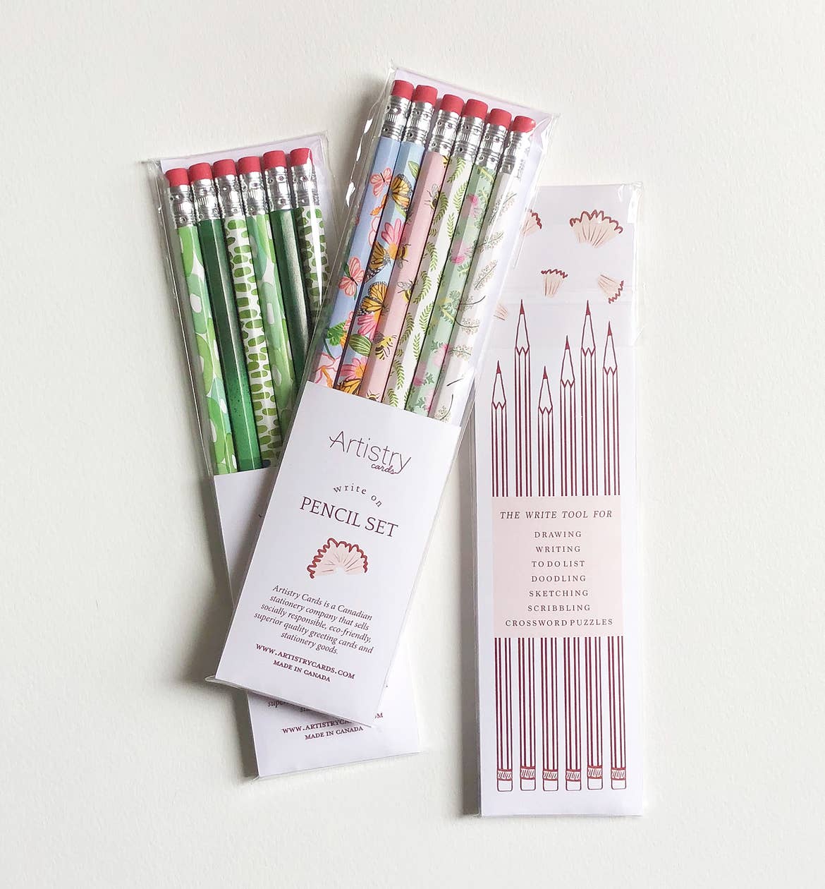 Art-themed Pencil Pack: 6 Unique Designs