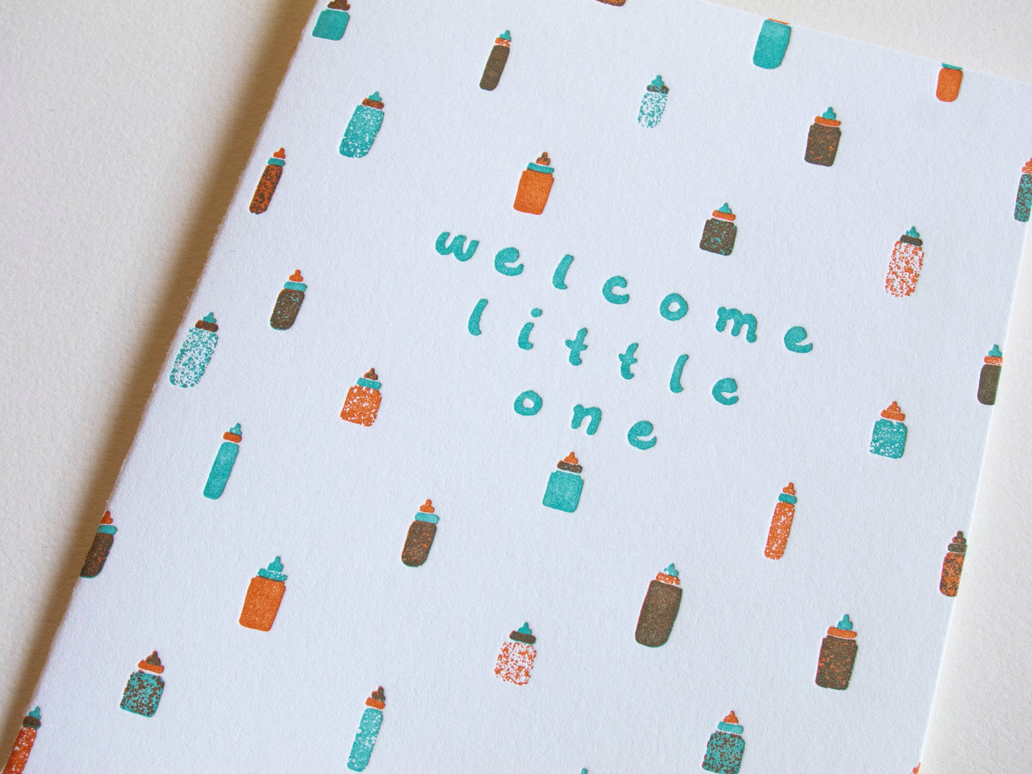 Welcome Little One Green | Baby | Letterpress Card
