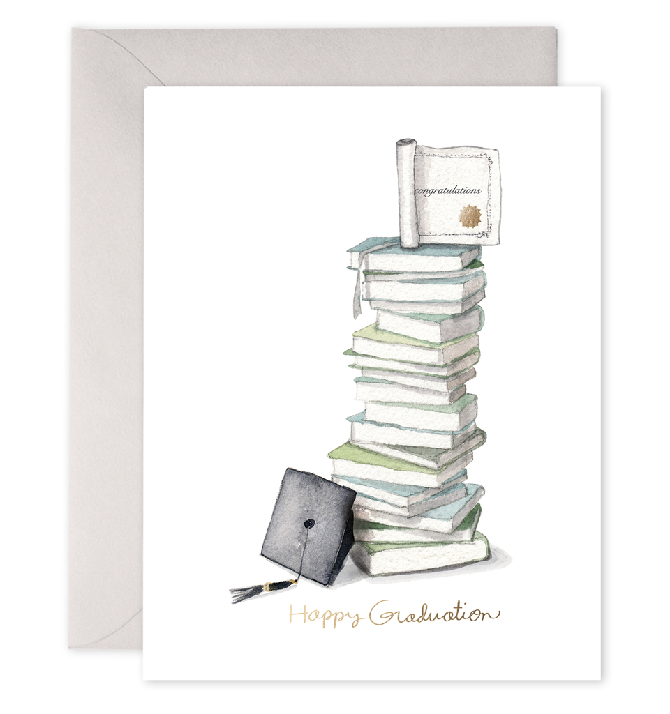 Grad Book Stack | Graduation Greeting Card: