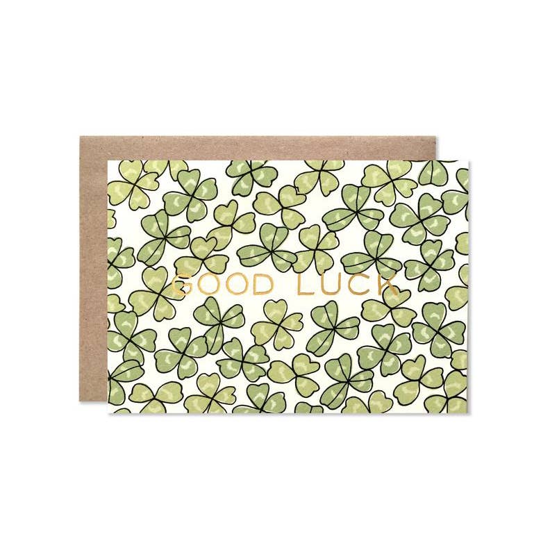 Goodluck Shamrocks With Gold Foil Card