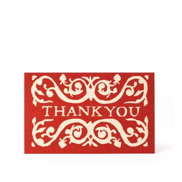 Pack of Arabesque Thank You Gift Cards Red