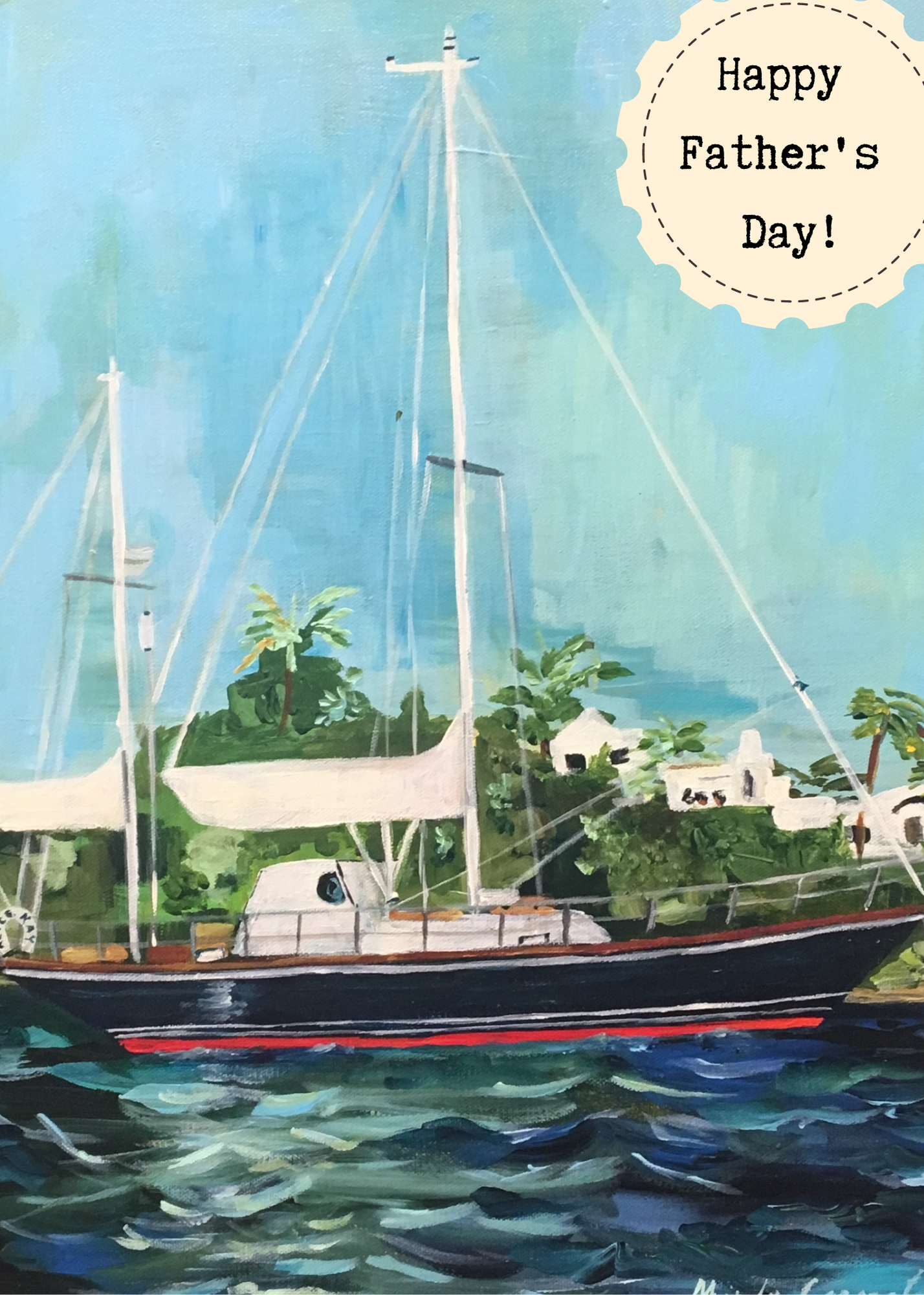 Father's Day Sailboat Greeting Card
