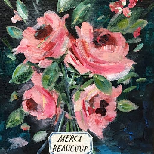 Merci Beaucoup Roses Greeting Card