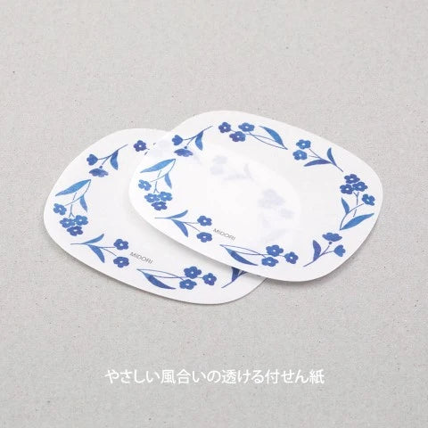 STICKY NOTES TRANSPARENCY BLUE FLOWERS