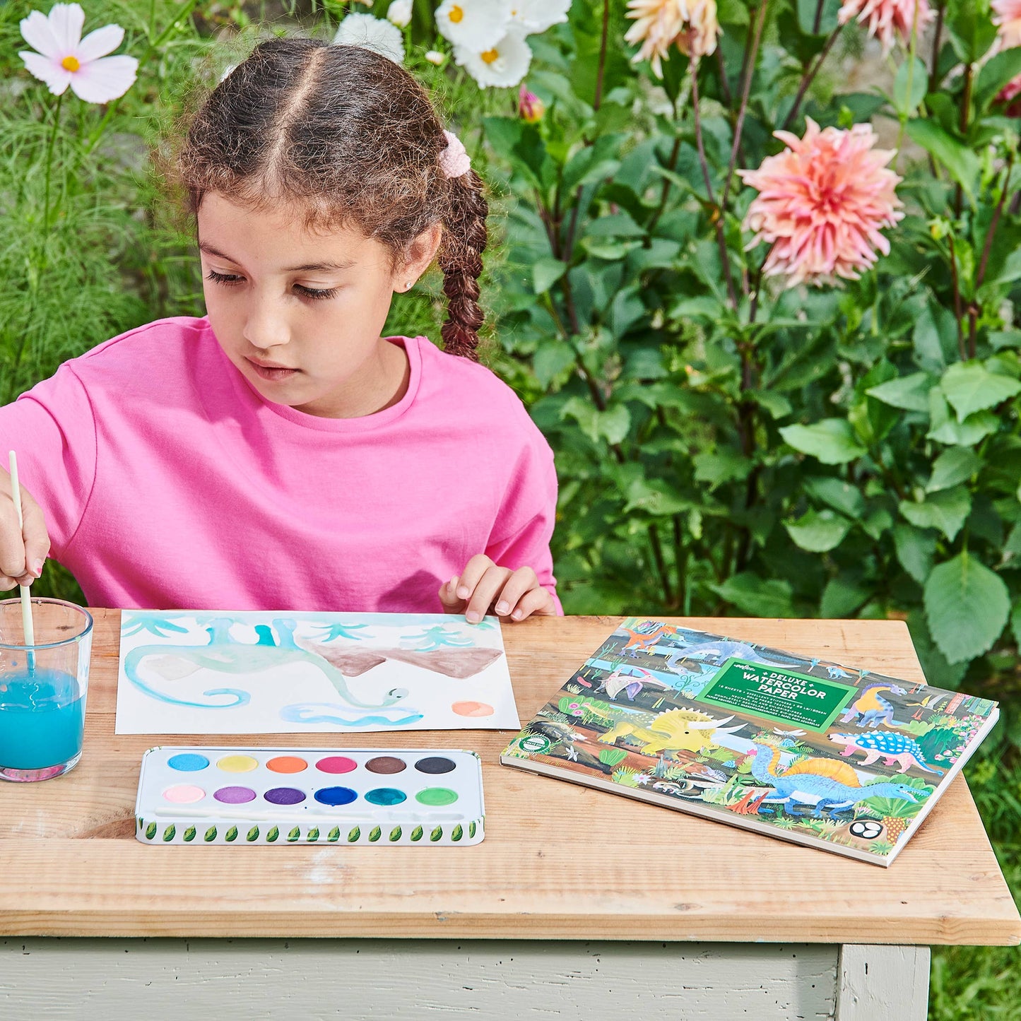 Dinosaur 12 Watercolor Paint Set - eeBoo