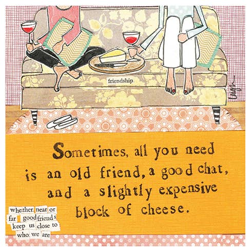 Block of Cheese Support Greeting Card 5.5 X 5.5"