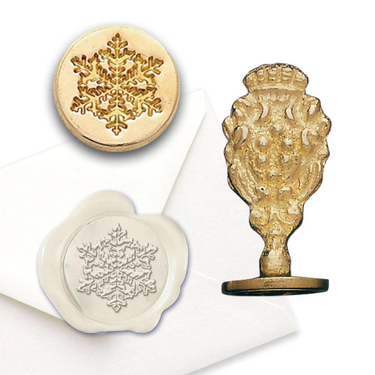 Snowflake Florentine Brass Wax Seal Stamp