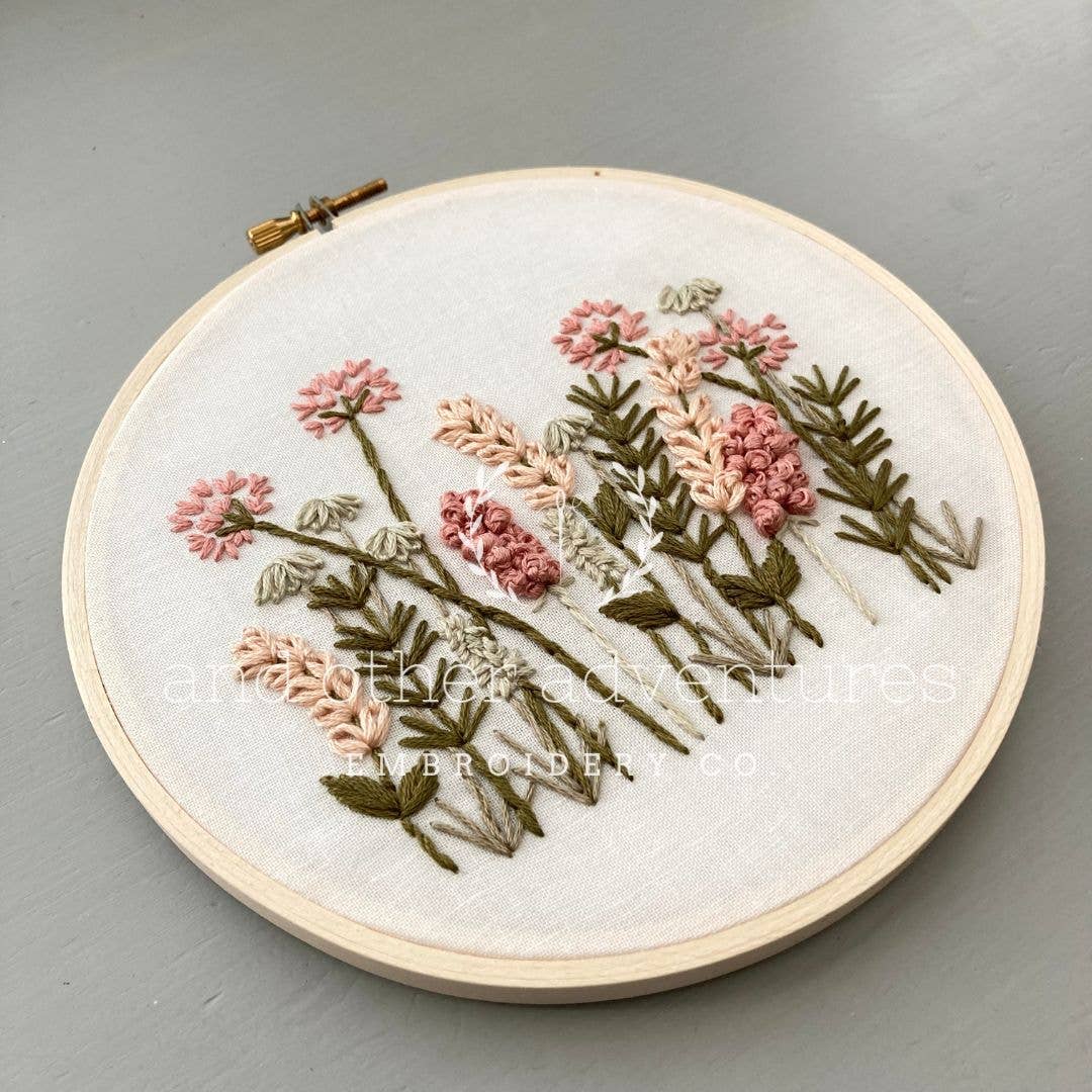 Meadow in Blush & Olive Hand Embroidery Kit