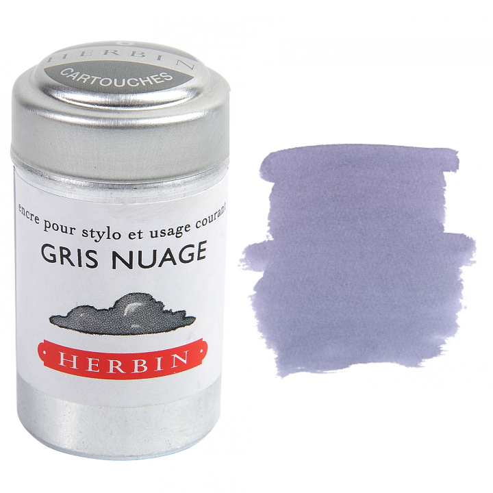 Herbin Fountain Pen Ink Cartridges - Tin of 6: Bleu Myosotis (Forget Me Not)