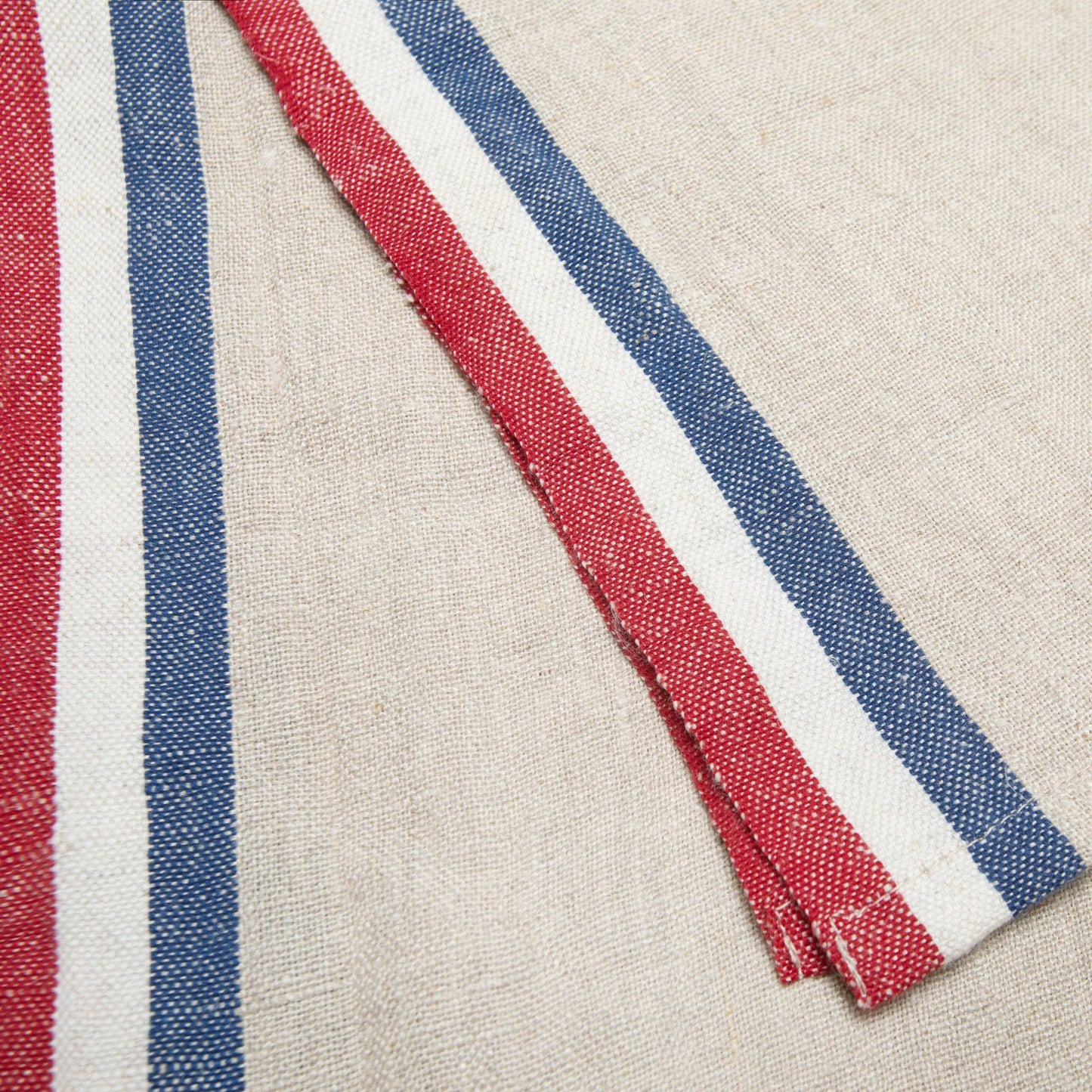 Normandy Natural - Red/Natural/Blue Stripes TeaTowels 20x30