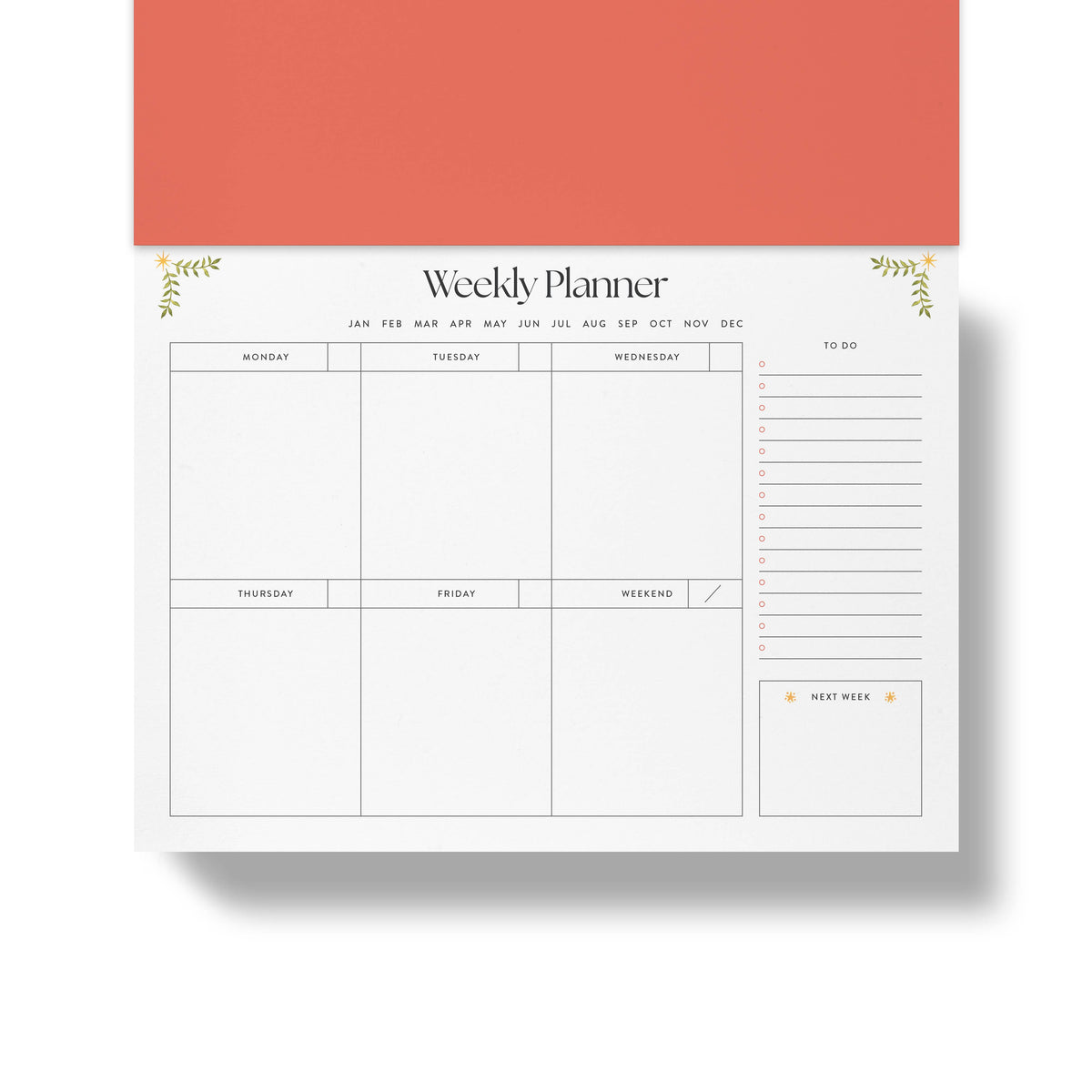 Weekly Desk Planner, Undated - Folklore Birds