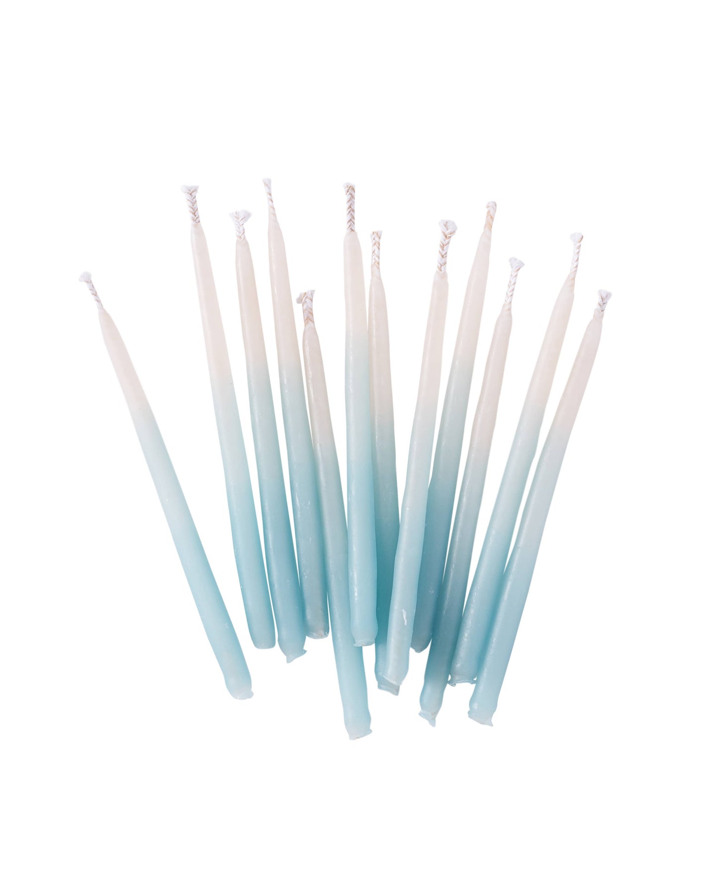 Hand-dipped Beeswax Birthday Candles | Aqua Ombré