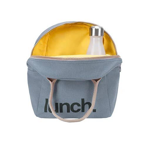 'Lunch' Blue - Zipper Lunch Bag