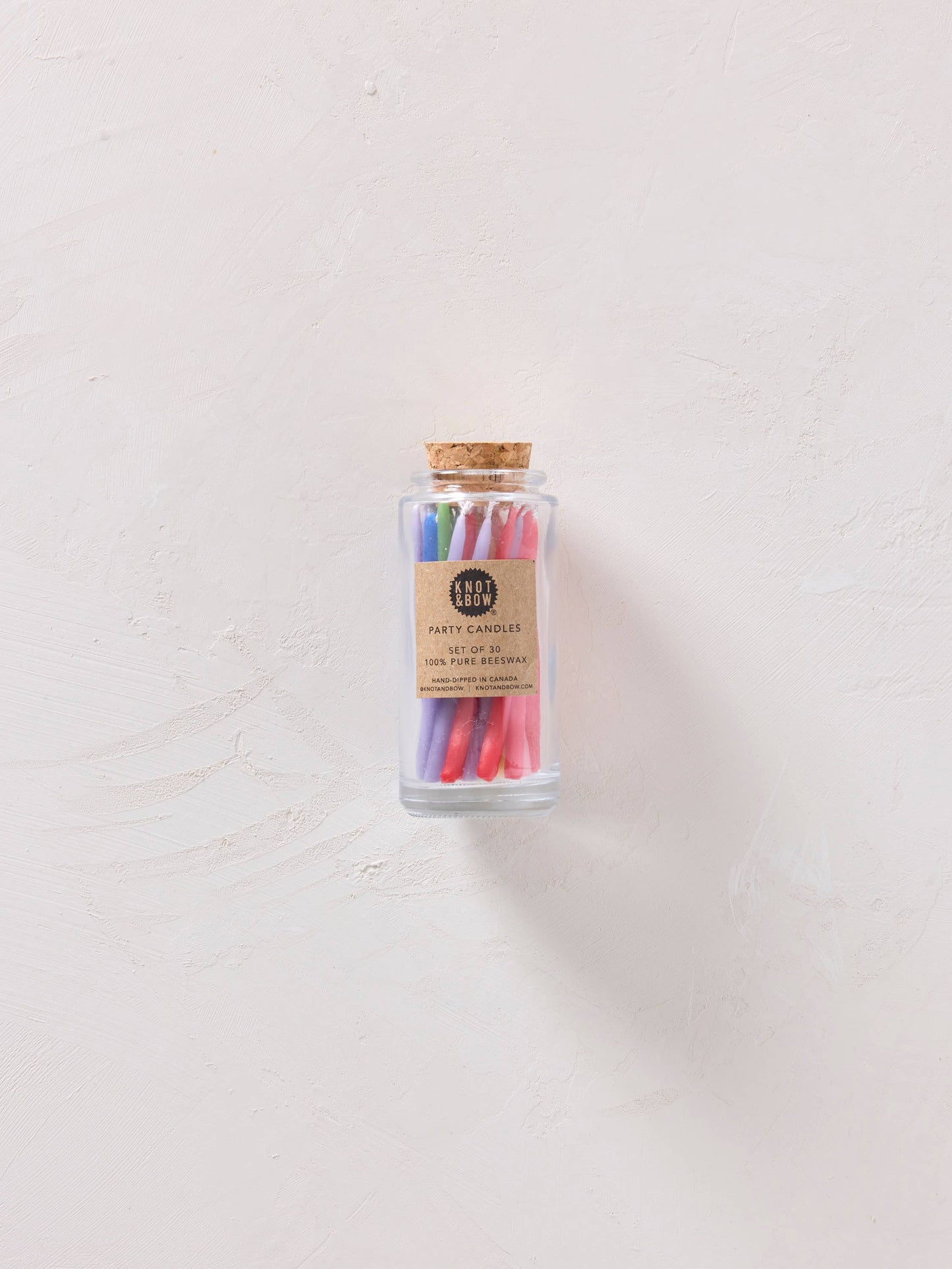 Hand-dipped Beeswax Birthday Candles | Rainbow Jar of 30: Assorted