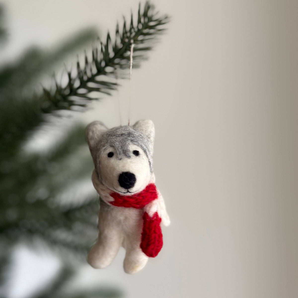 Husky Felt Ornament - Black