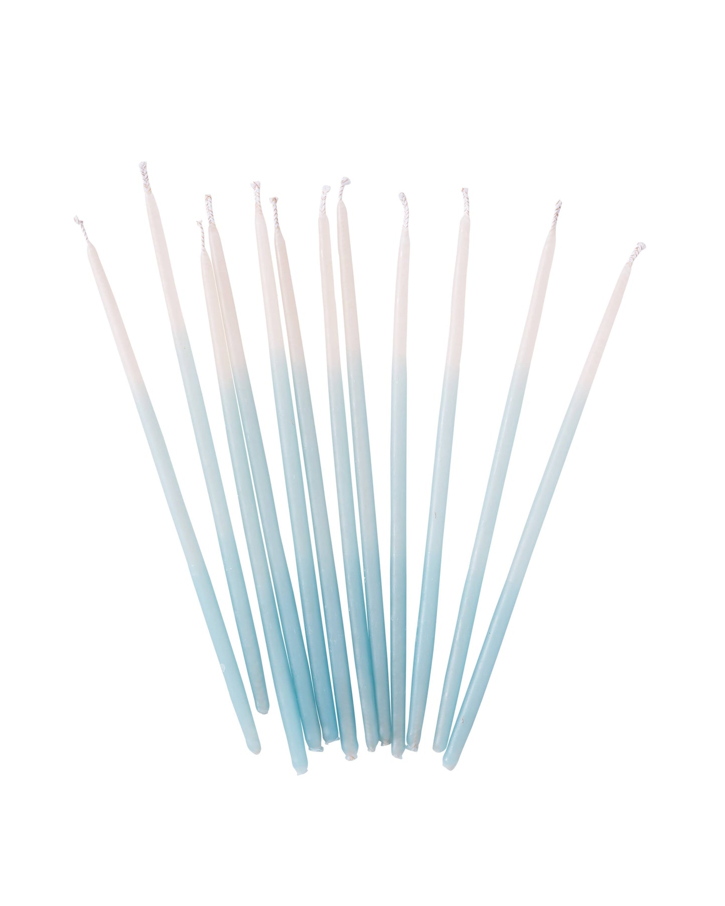 Hand-dipped Beeswax Birthday Candles | Tall Aqua Ombré : Aqua Ombre