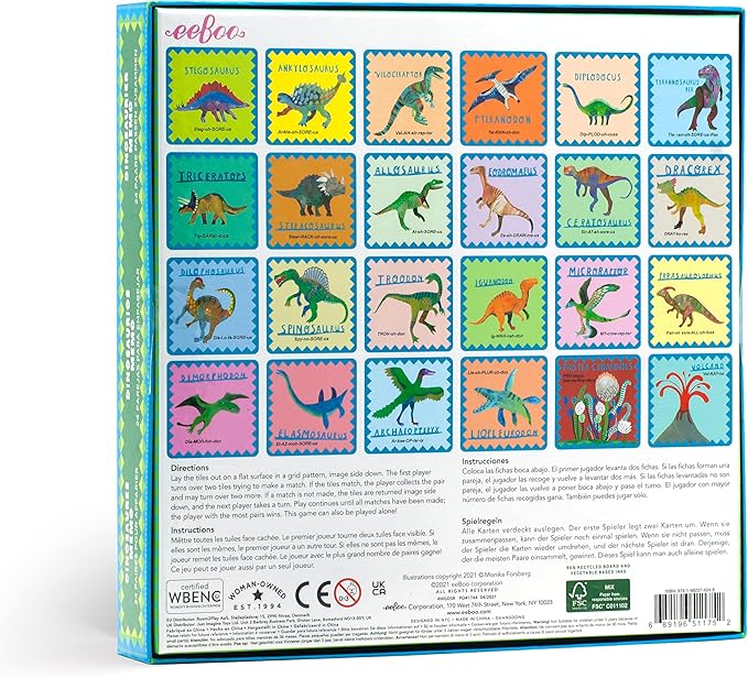 Shiny Dinosaur Memory and Matching Game - eeBoo