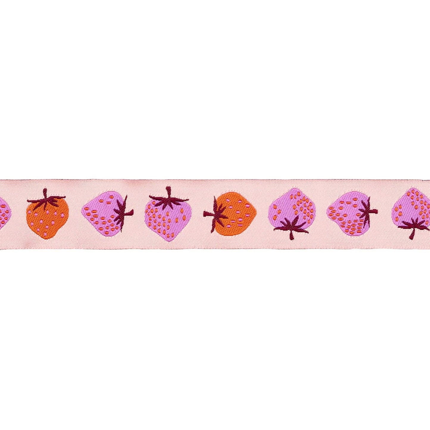 Strawberry - Strawberry in Peach Cream - 7/8" width - by Kimberly Kight - 5 Yard Spool