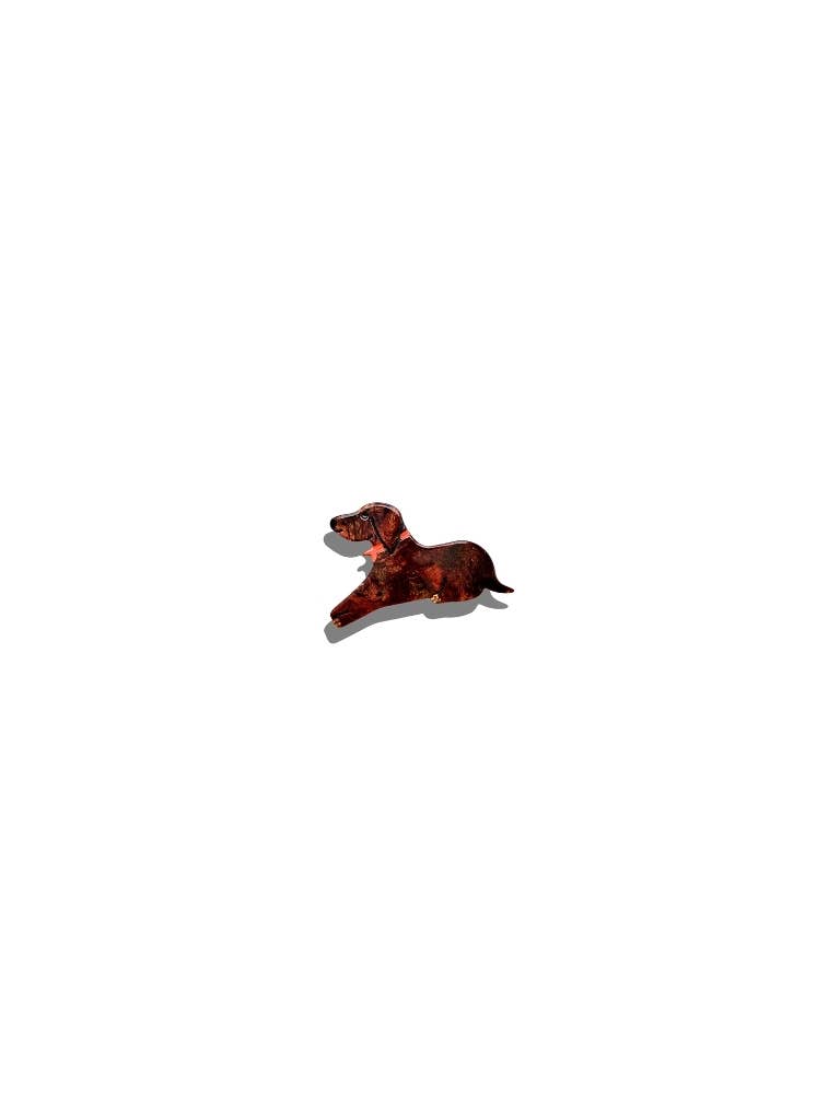 Hand-painted Dachshund Dog Brooch Pin