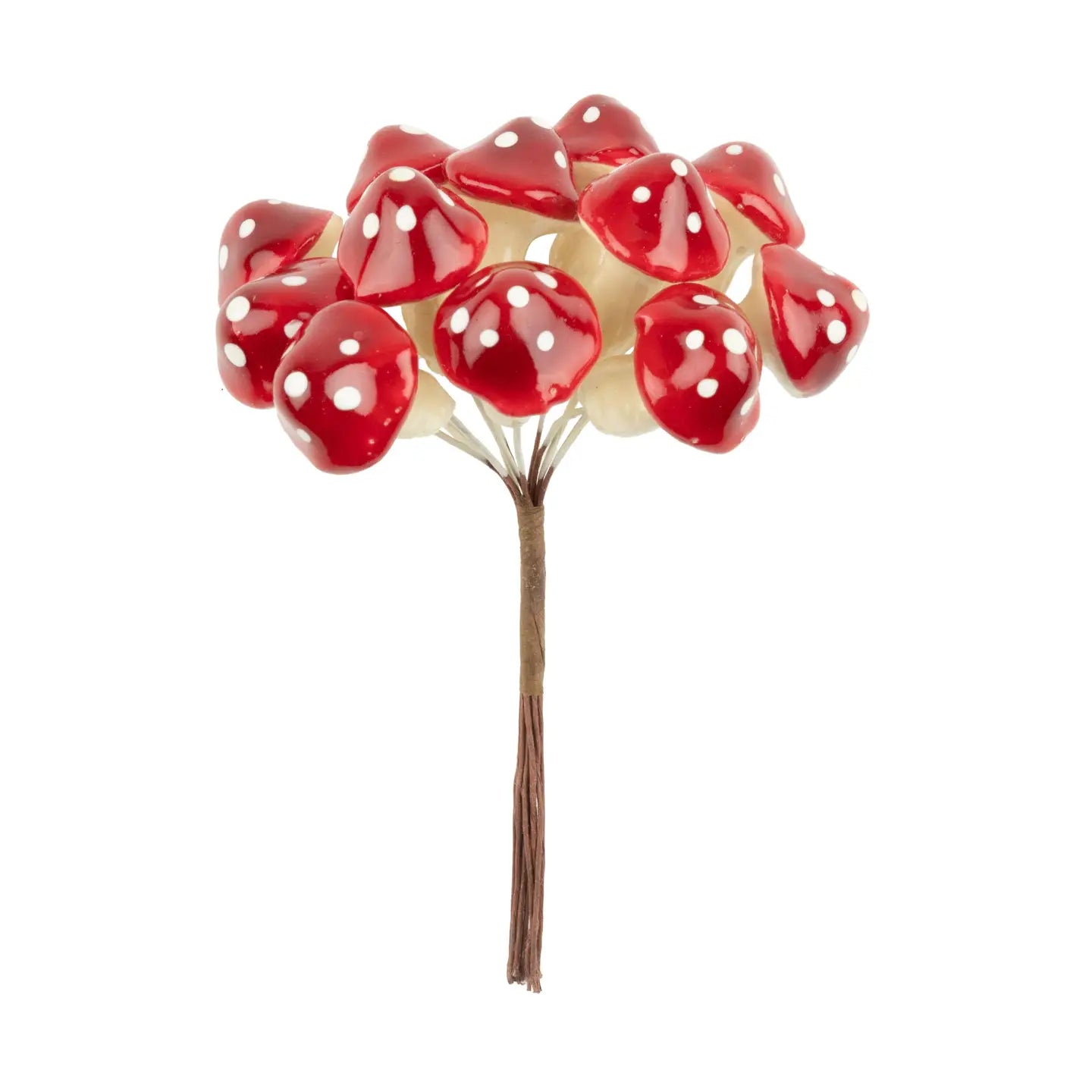 Set of 12 Small Red Mushrooms