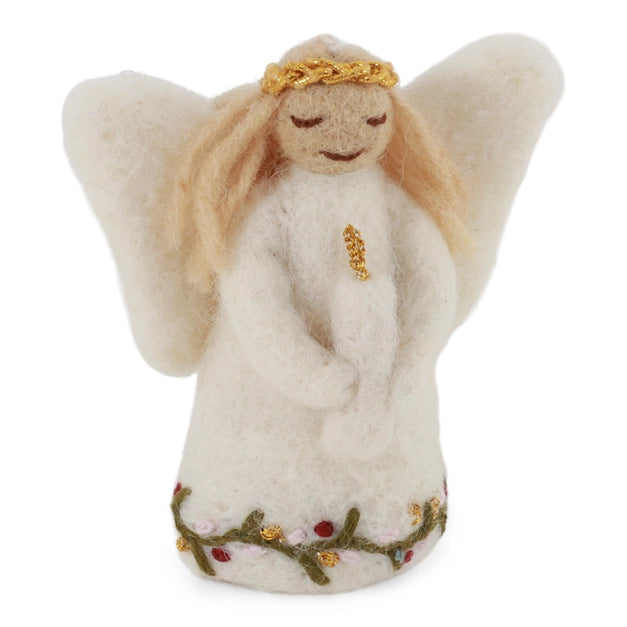 Angel w/Embroidery Holding Candle - Small