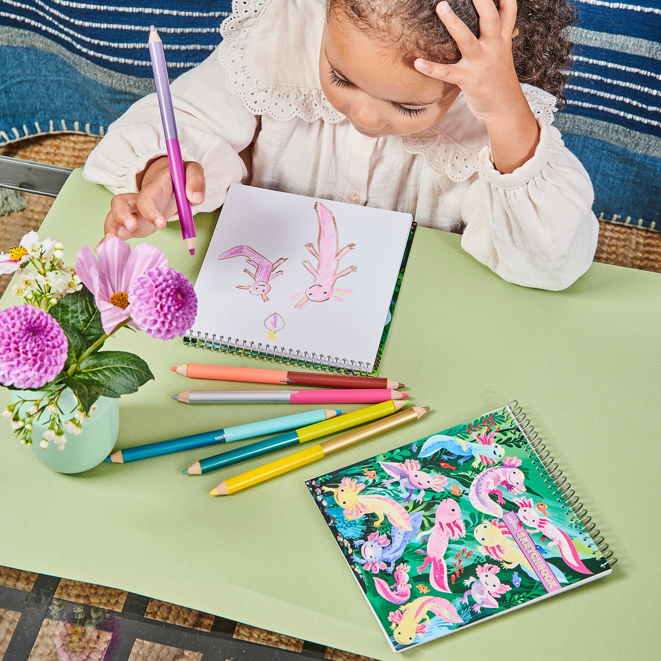 Axoloti 6 Double Sided Pencils - eeBo