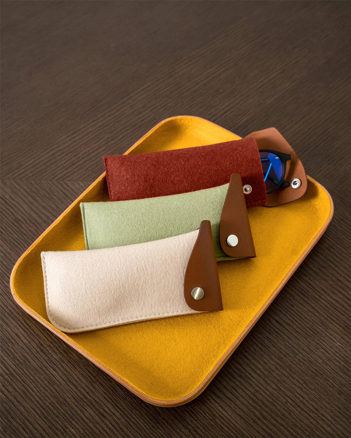 Anzen Merino Wool Eyeglass Sleeve - Feather Sienna