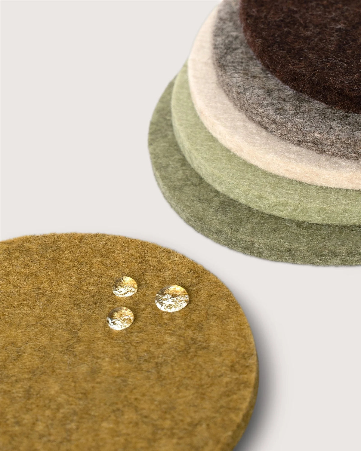 Bierfilzl Merino Wool Round Coaster Multi 6 Pack - Homestead