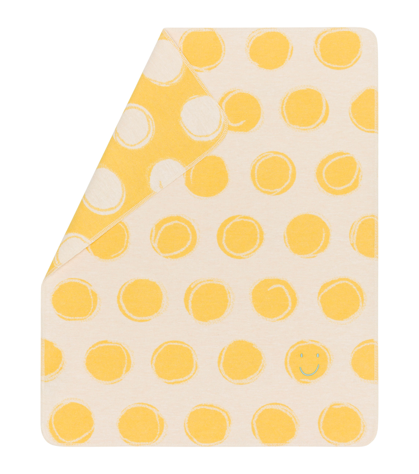 Juwel Baby Blanket - Happy Faces Embroidered - Yellow