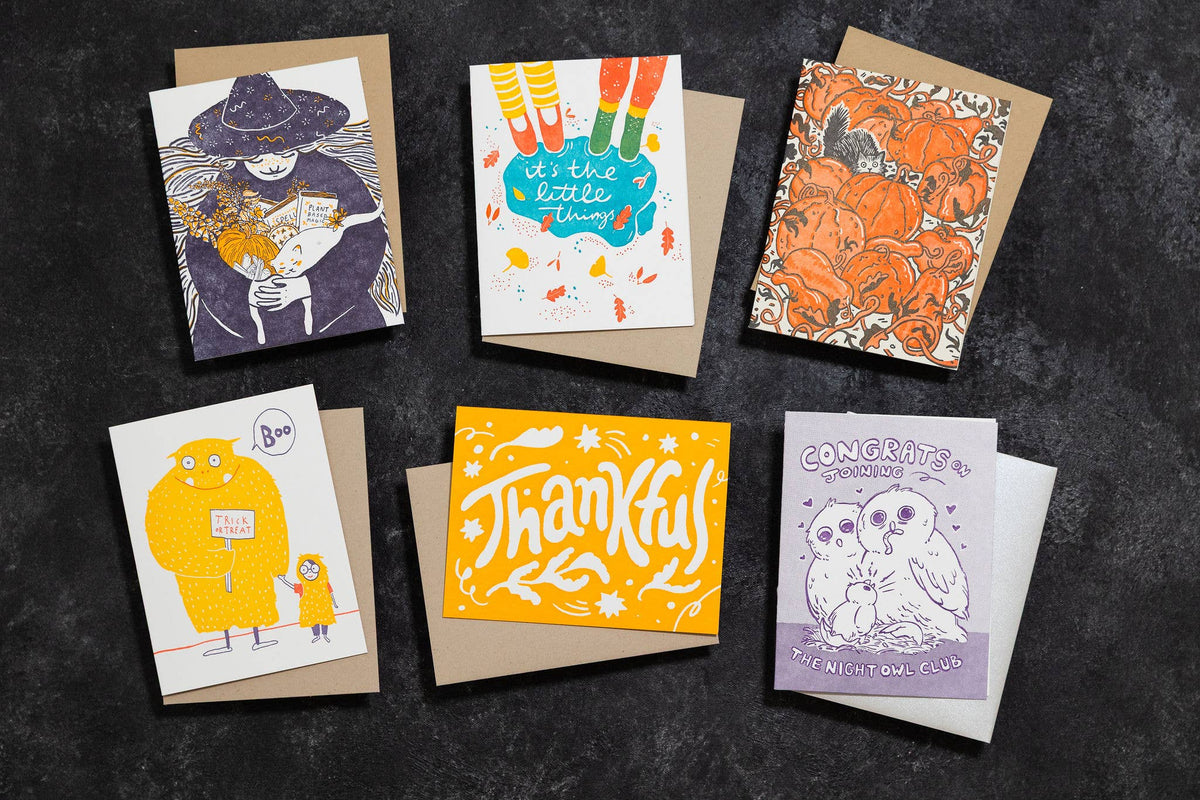 Boo! - Letterpress Halloween Greeting Card