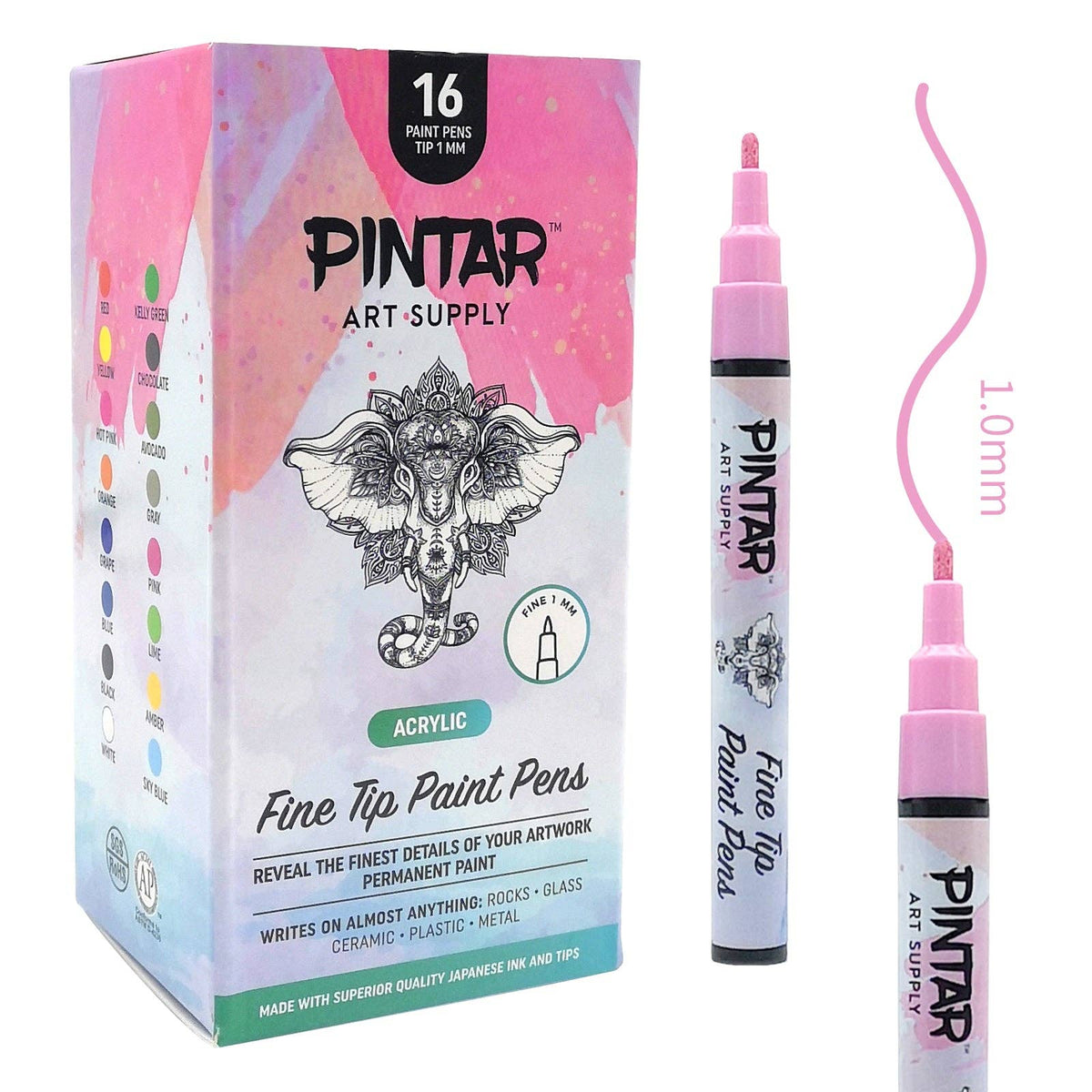 Pintar Acrylic Paint Pens - 1mm Fine Tip (Assorted Colors)