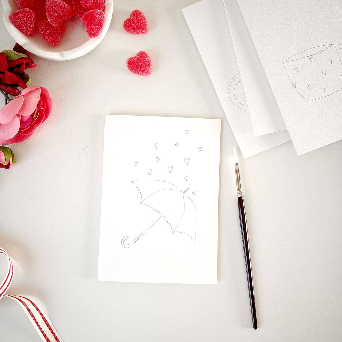 Love Sweet Love Paintable Notecards