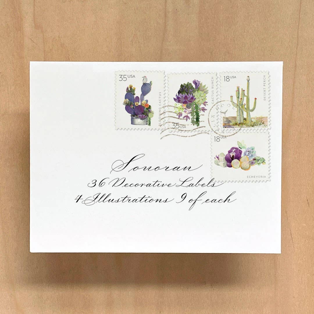 Sonoran - Decorative Labels - Desert plant stickers