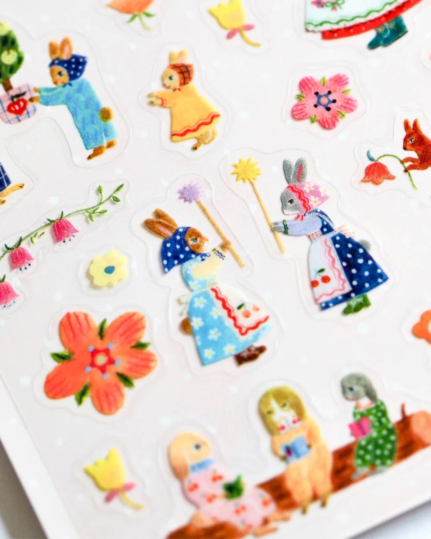 Clear Sticker Sheet - Rabbit Garden