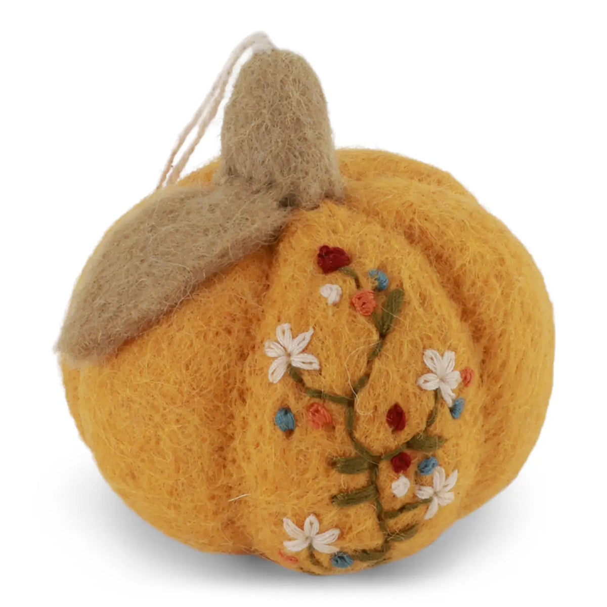 Yellow Pumpkin with Embroidery