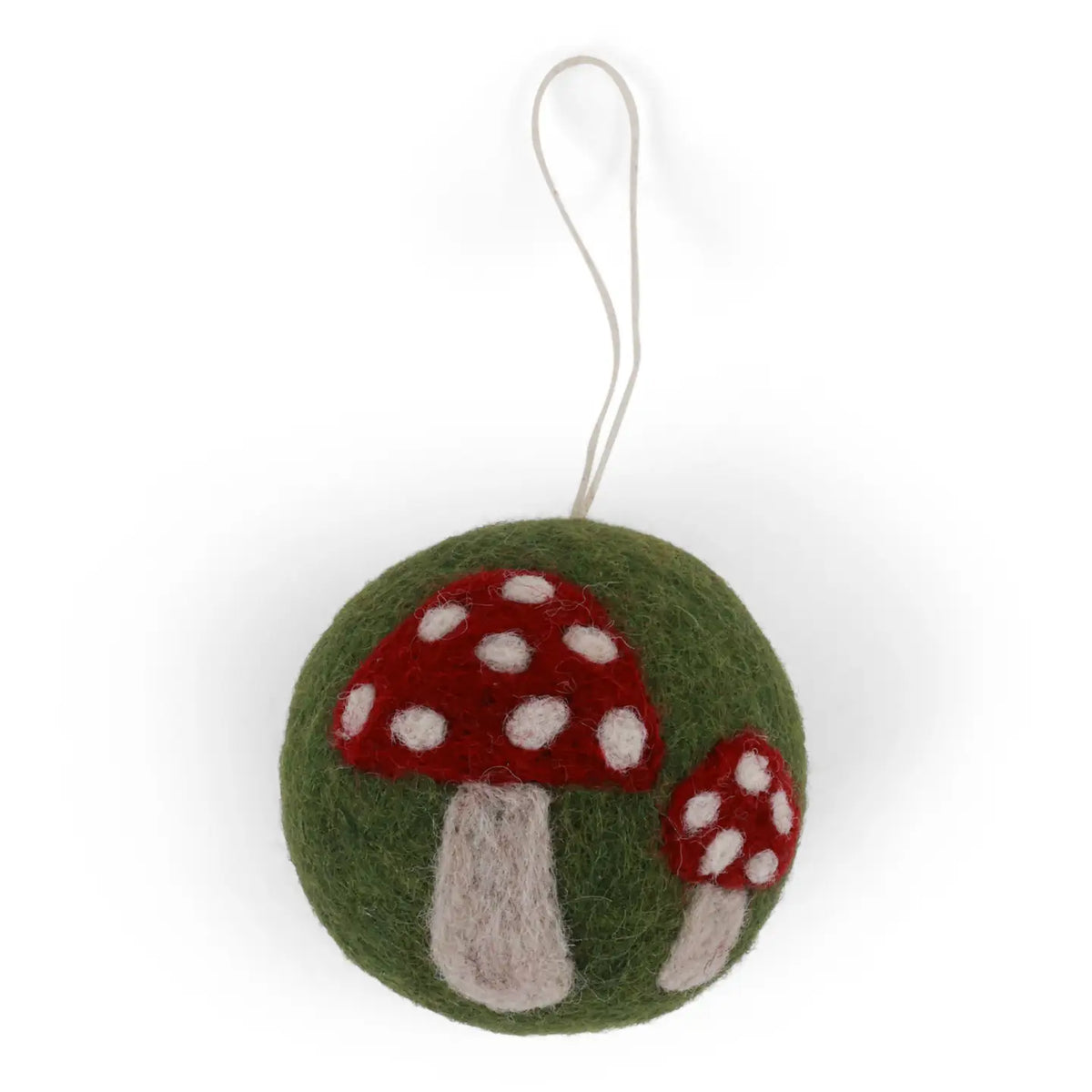 Christmas Bauble - Green w/Mushrooms