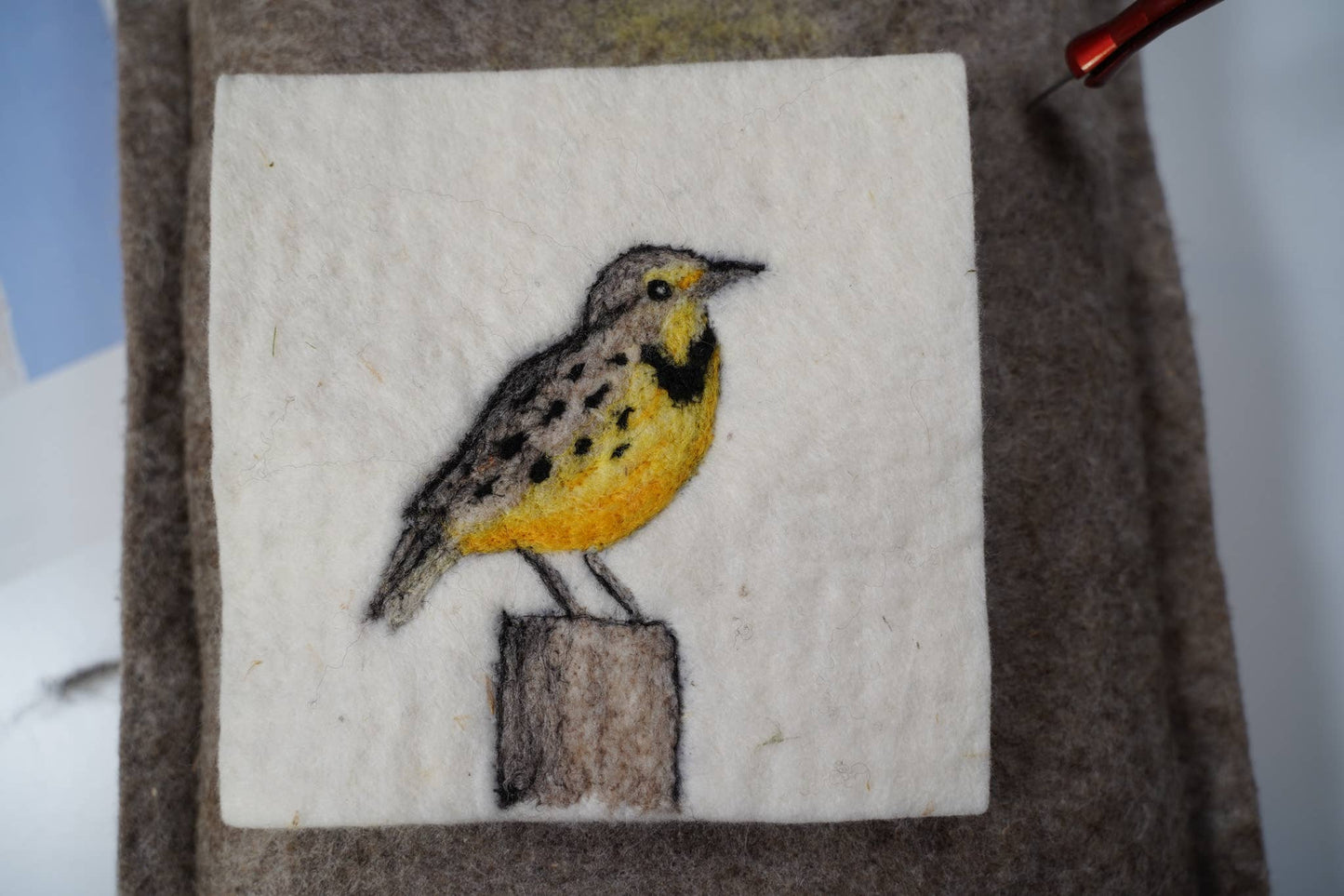 Meadowlark Painting with Wool Needle Felting Kit