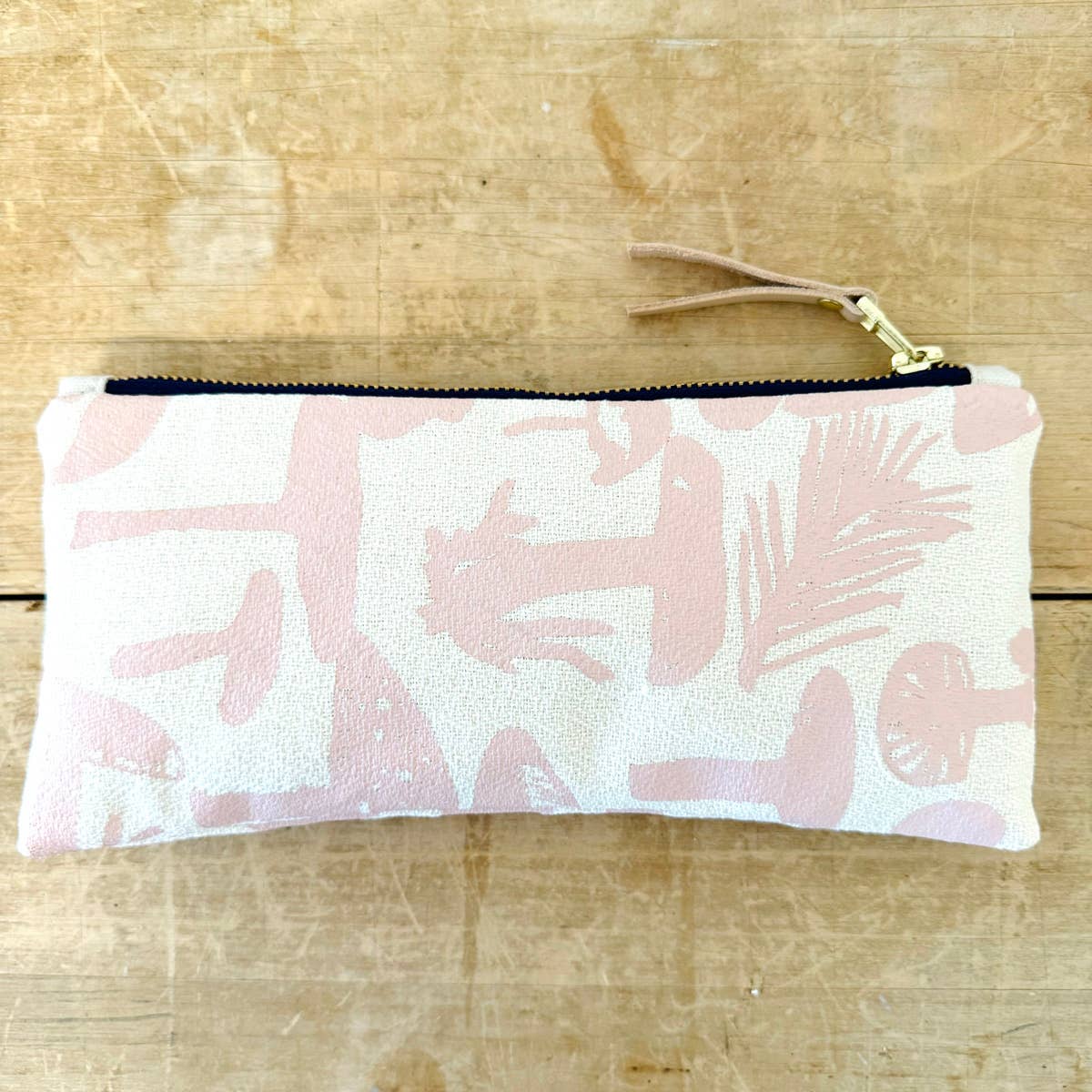 Mushrooms Pencil Pouch: Navy