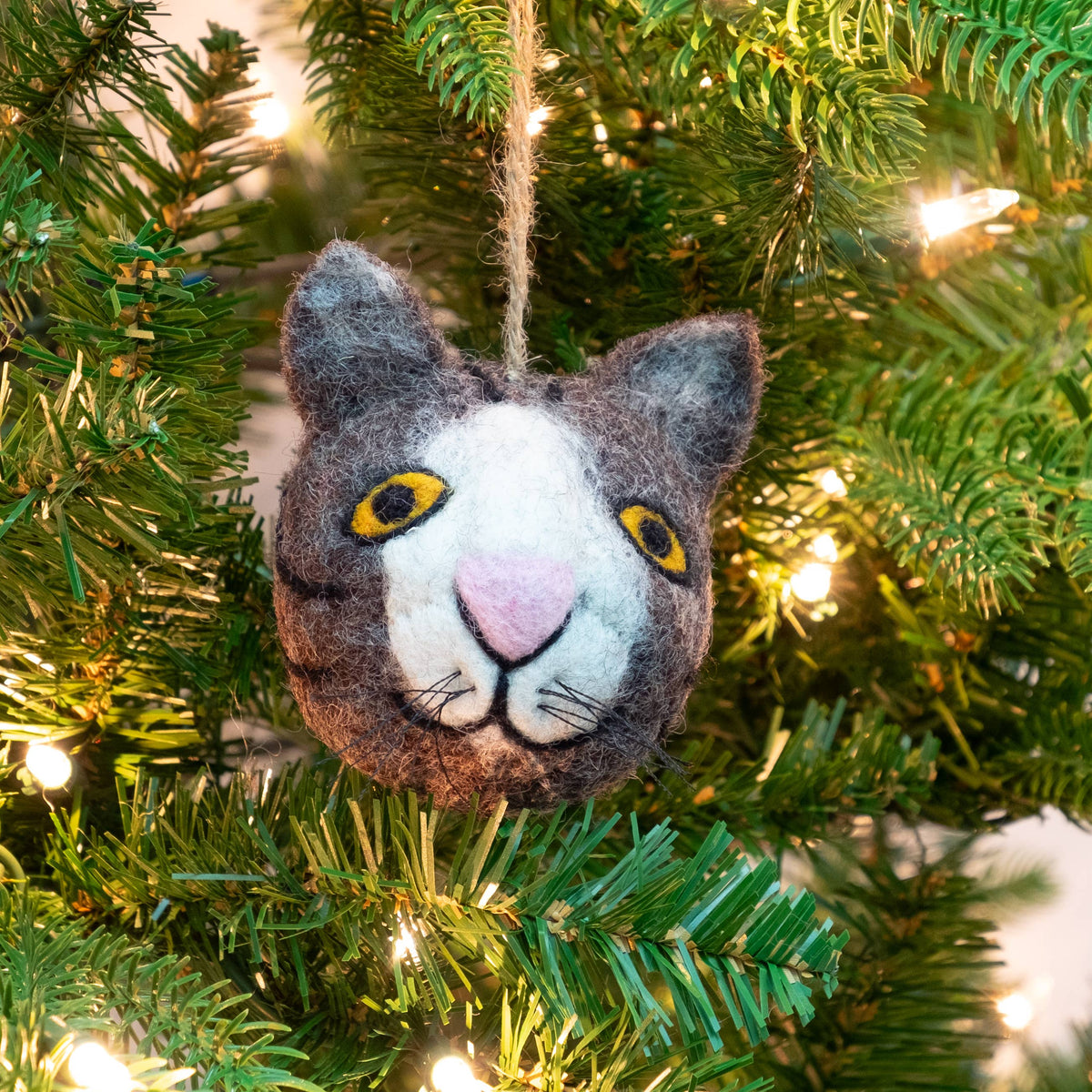 Ornament - Felt Cat Head, Assorted