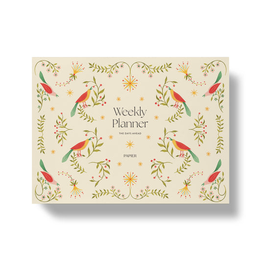 Weekly Desk Planner, Undated - Folklore Birds