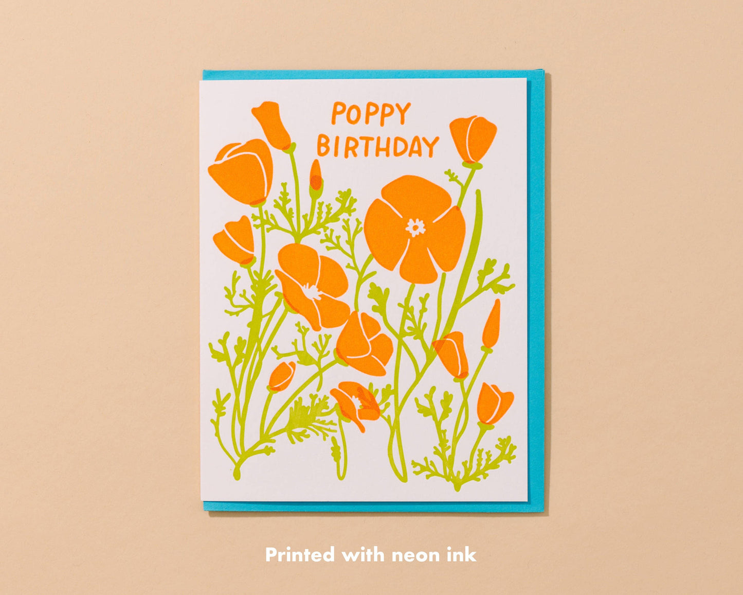 Poppy Birthday Letterpress Card
