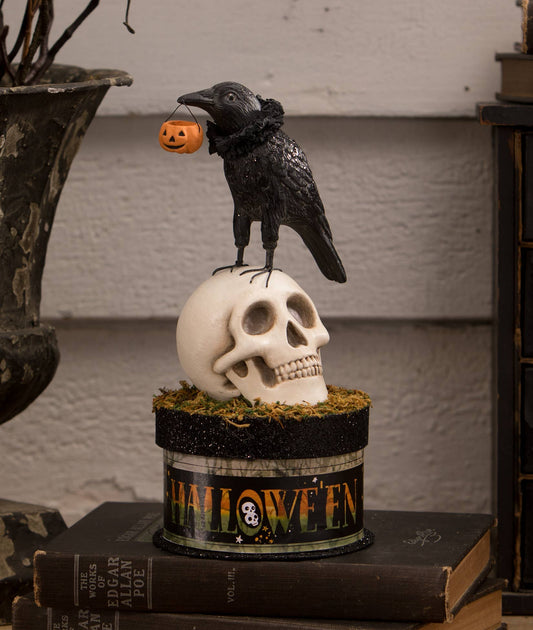 Crow and Skull on Box