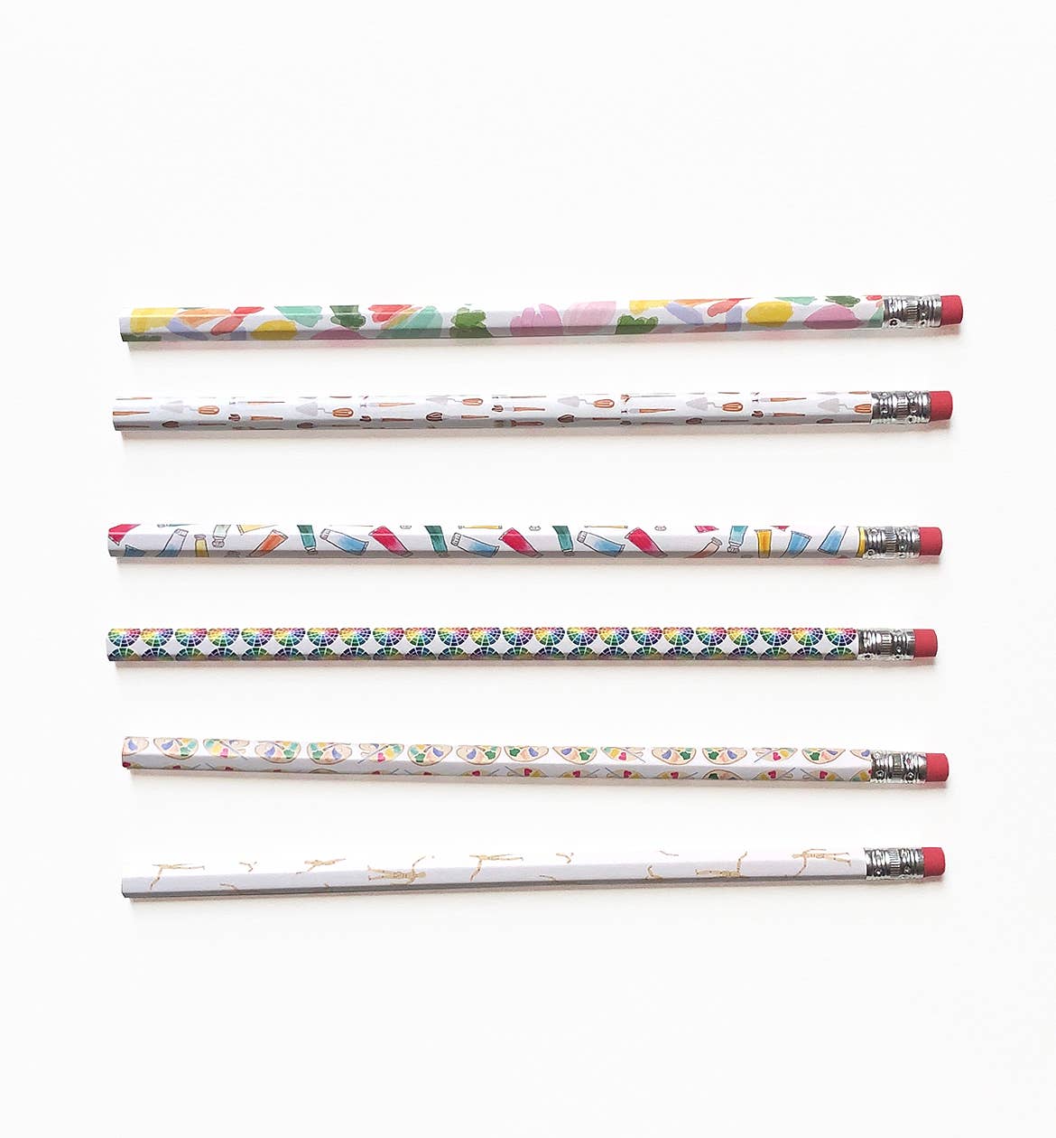 Art-themed Pencil Pack: 6 Unique Designs