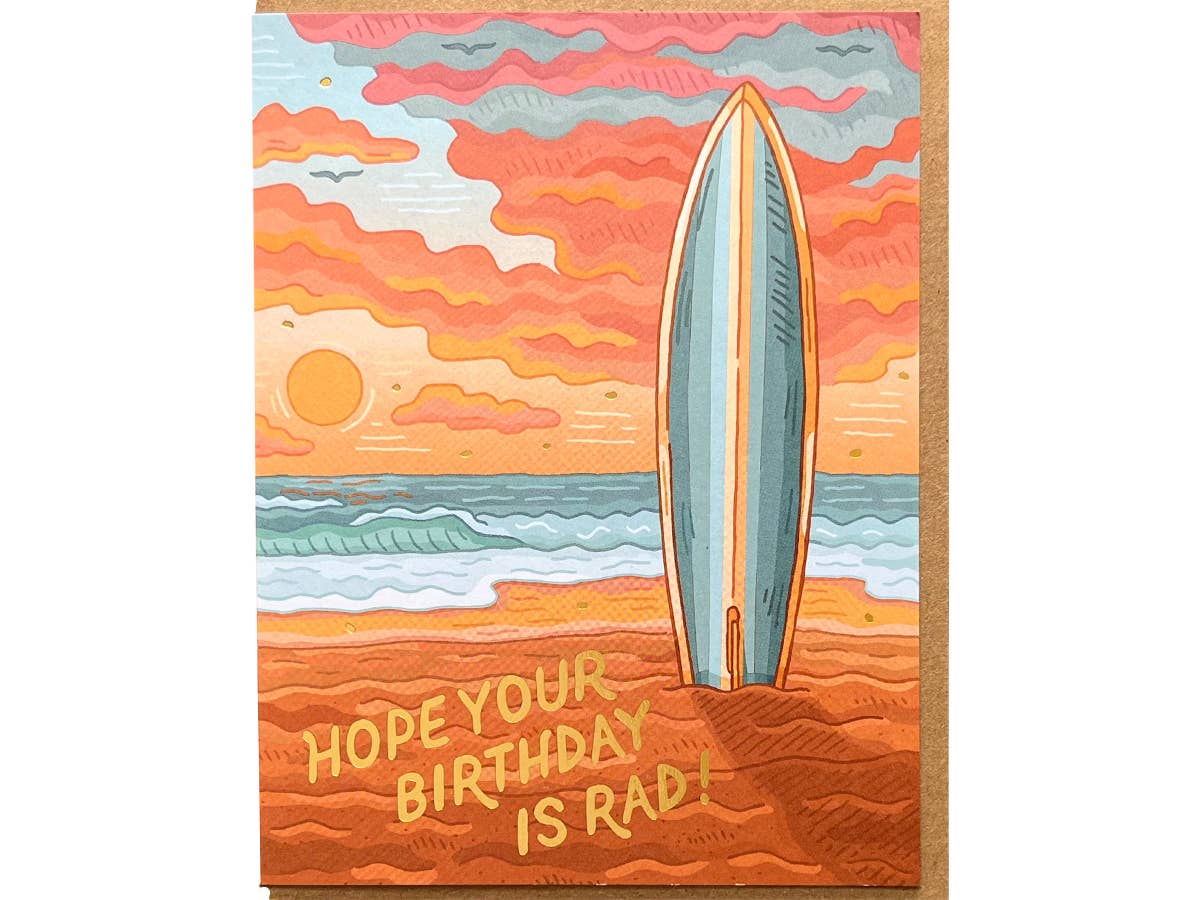 Rad Surf Birthday Card
