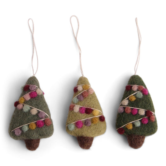 Mini Christmas Trees w Deco- Set of 3 - Gry & Sif