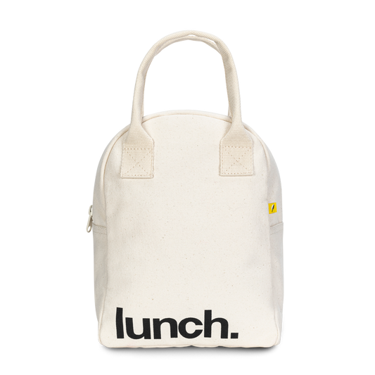 'Lunch' Natural - Zipper Lunch Bag