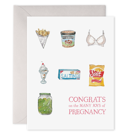 Preggie Snacks | Pregnancy Greeting Card: