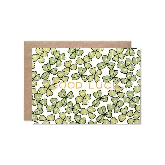 Goodluck Shamrocks With Gold Foil Card