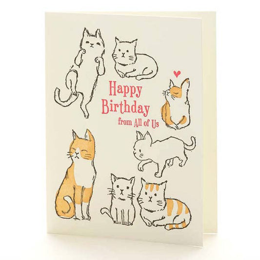 Cats Happy Birthday A2 Card